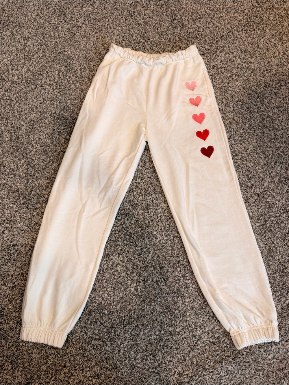 Vintage Havana Cream white Terry Sweatpants with Elastic Waistband